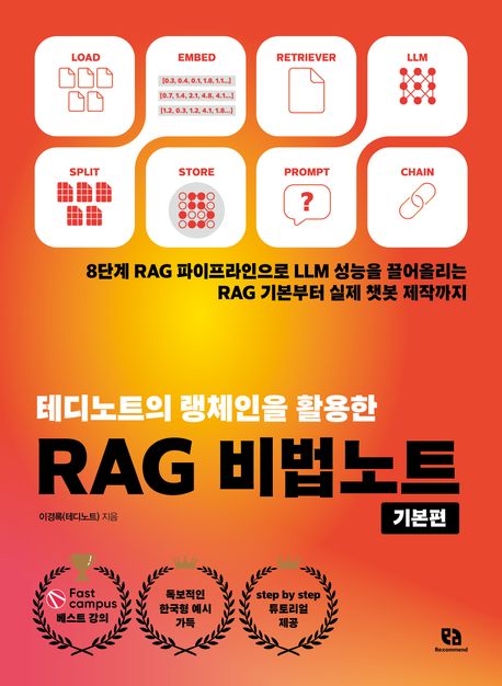 (테디노트의 랭체인을 활용한) RAG 비법노트 : 8단계 RAG 파이프라인으로 LLM 성능을 끌어올리는 RAG 기본부터 실제 챗봇 제작까지. 기본편