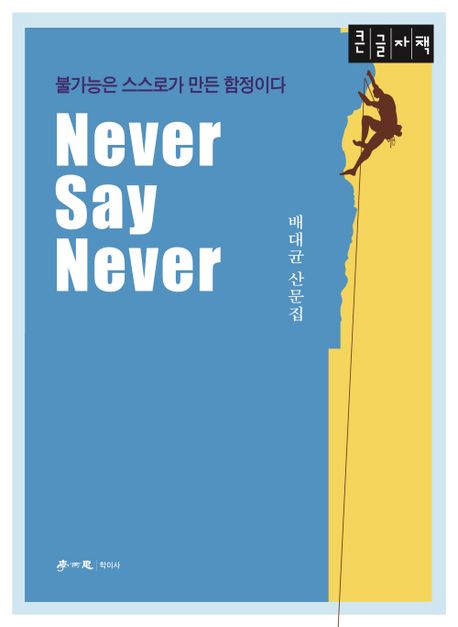 Never say never : 불가능은 스스로가 만든 함정이다 : 배대균 산문집 : 큰글자책